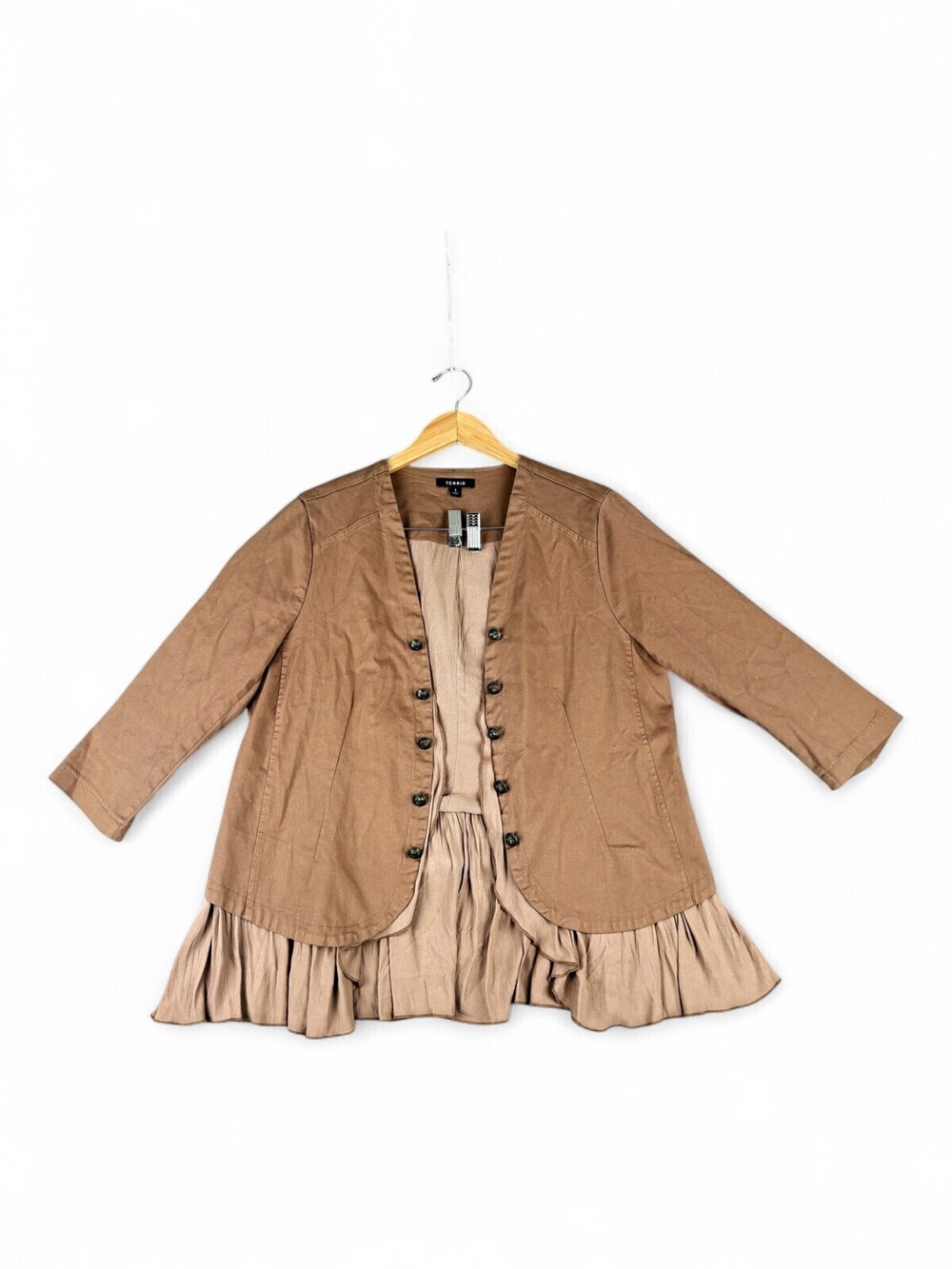 Torrid Button-Front Ruffle Hem Cardigan 1X